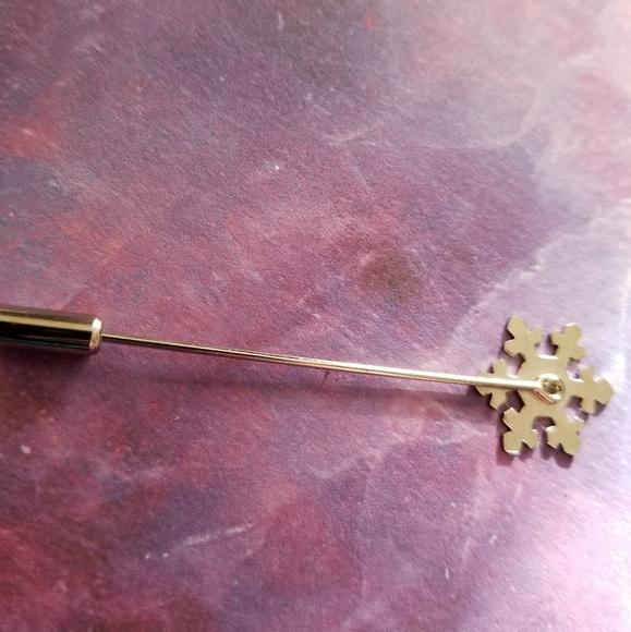 Relisted - Vintage snowflake stick pin silver tone holiday - Picture 8 of 8